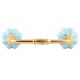 Turquoise With Golden Line Medium Ceramic Melon Bridge Handle